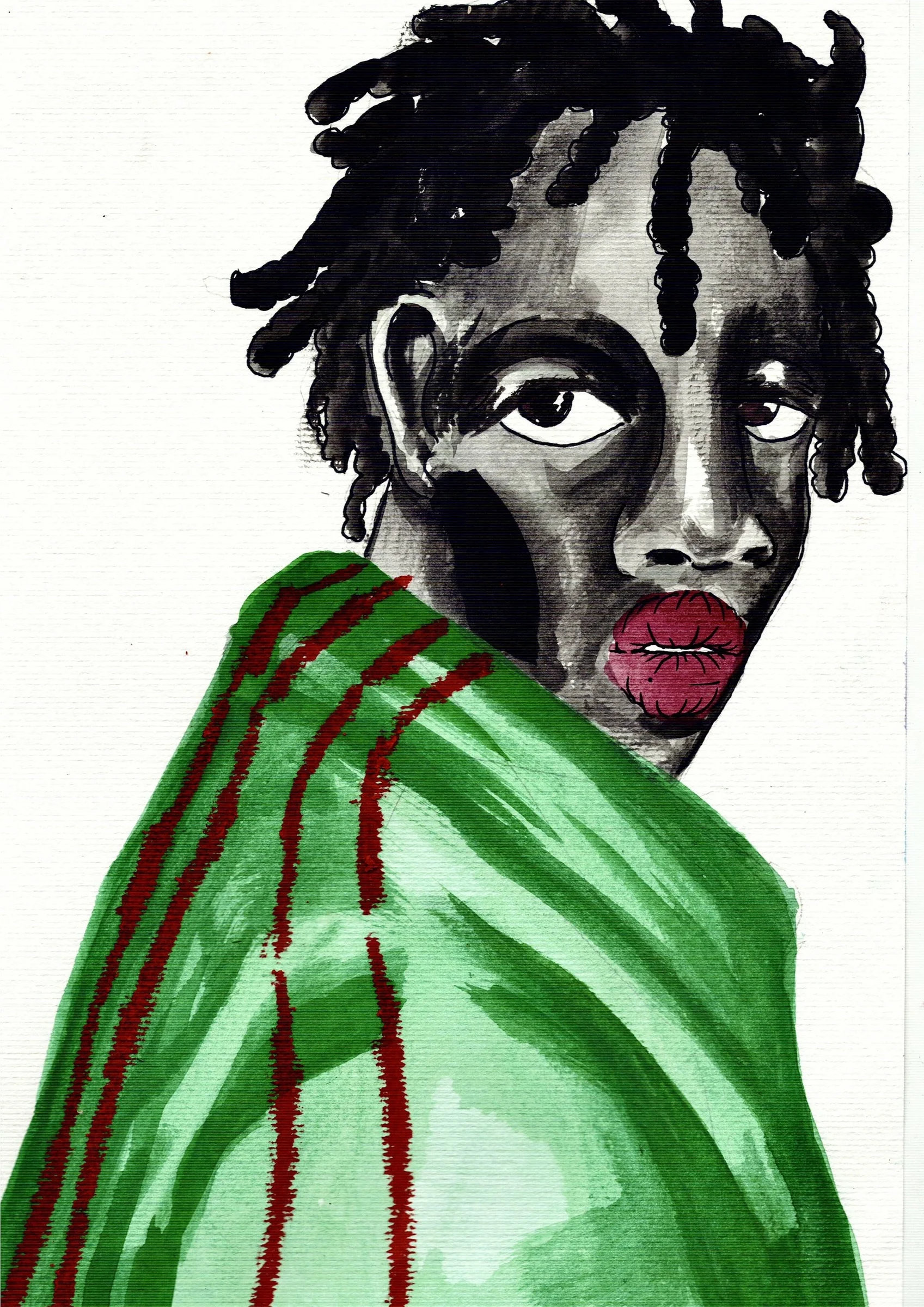 Homem de dreads com manto verde
